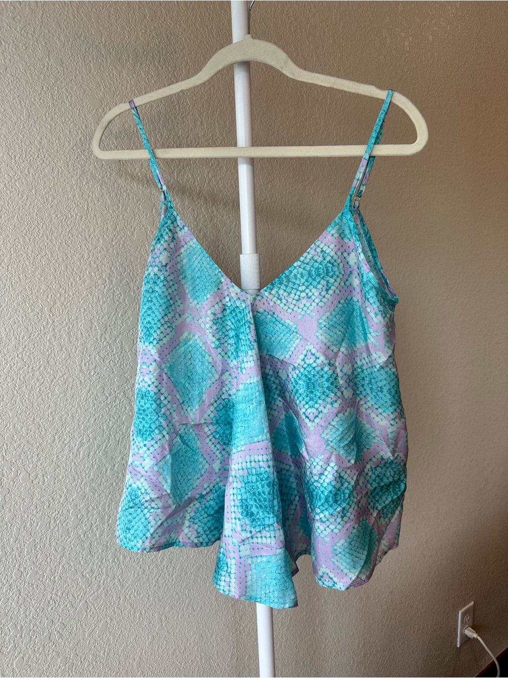 Mes Demoiselles sally camisole silk top blue purple snake print 34 or small NWT